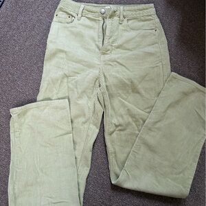 Green corduroy pants